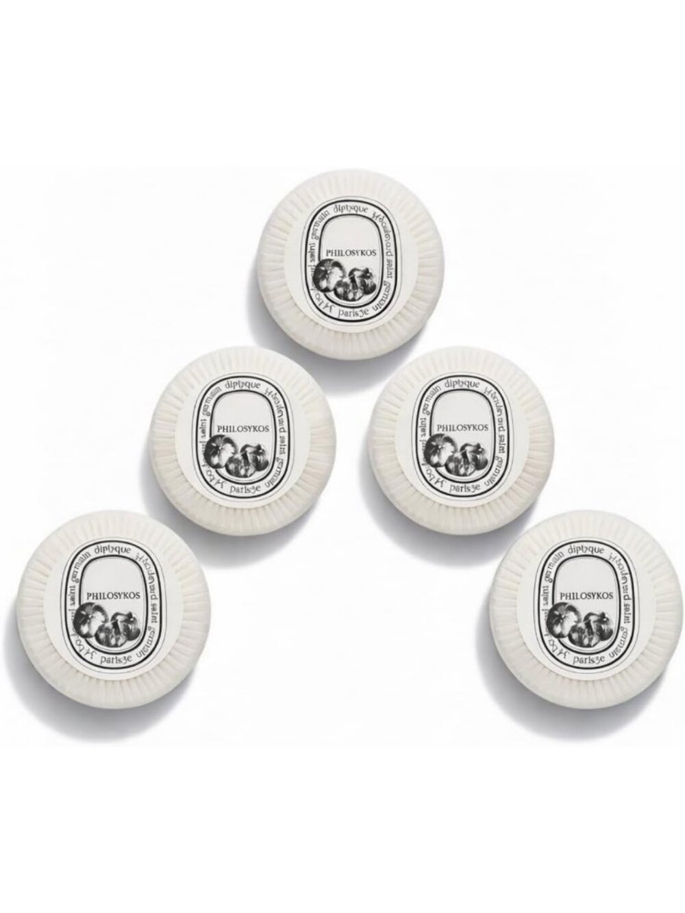 Luxury Scented Soap Set - 5 Round Bars, 30g Each - Pleat-Wrapped, Made in Italy